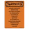 Signmission OSHA Warning Sign, 14" Height, Rigid Plastic, Room Contains Energized Battery, Portrait OS-WS-P-1014-V-13507 - alternate 1